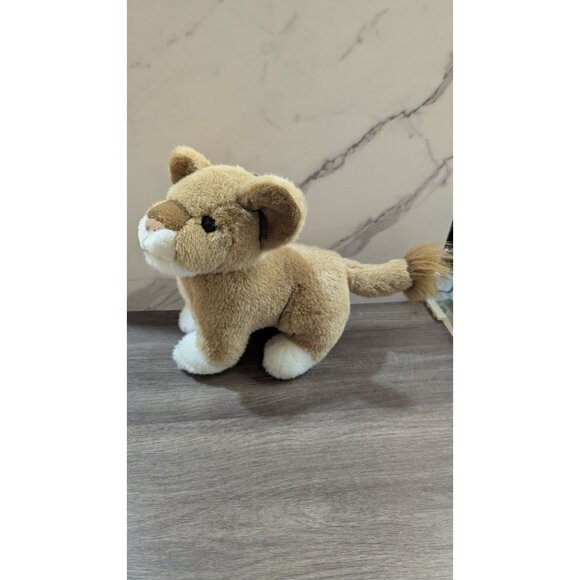 Vintage Fiesta Tan & White Plush Lion Cub Stuffed Animal 10.5" Realistic   toy - Picture 6 of 8
